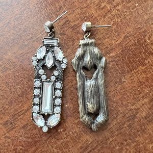 Forever 21 sparkly dangly rhinestone earrings, silver